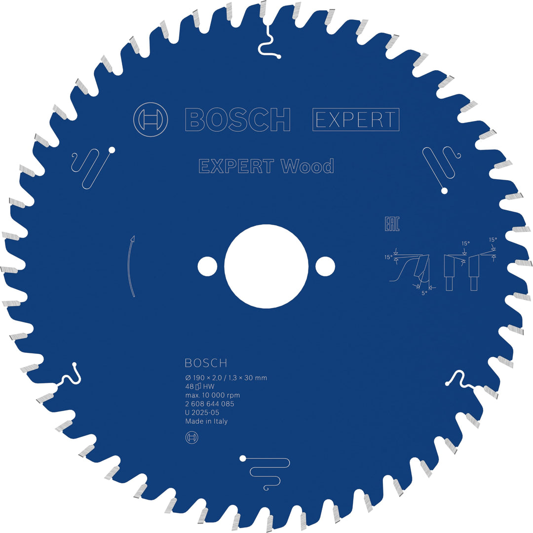 Bosch Professional 1x Kreissägeblatt Expert for Wood (Holz, Sägeblatt Ø 190 x 30 x 2,6 mm, 48 Zähne,