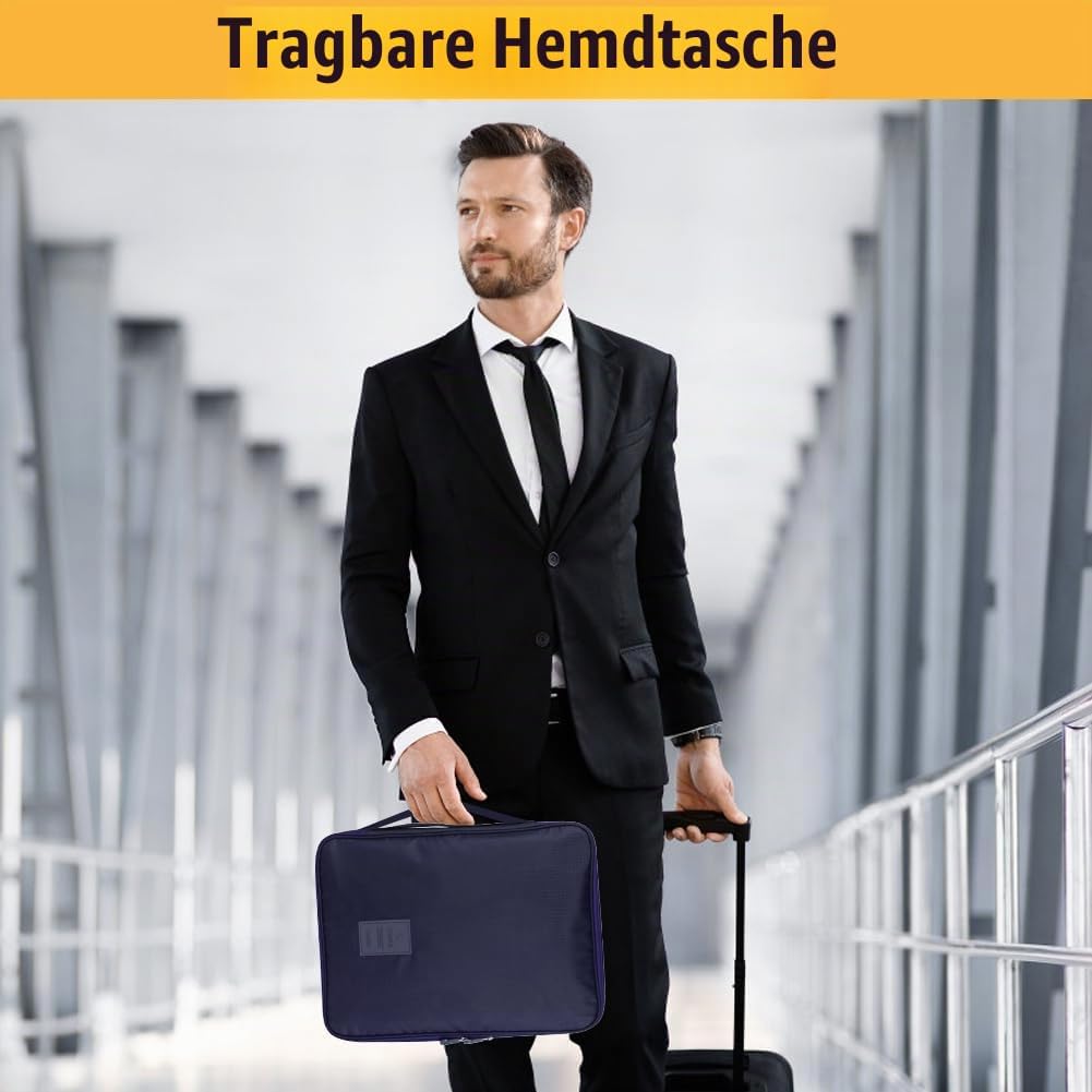 Hemdentasche für Koffer, Hemden Packtasche Portable Hemd Reisetasche Anti Falte Hemdtasche Knitterfr