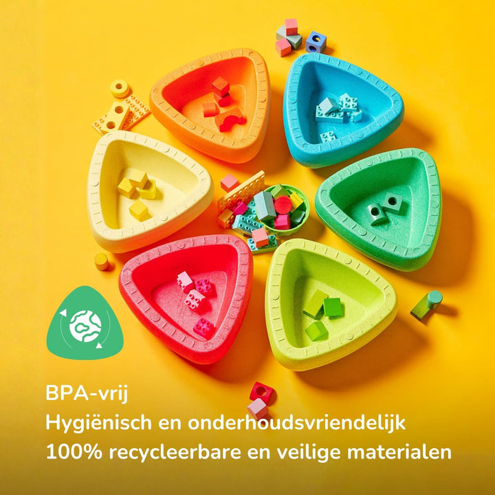 Nattou Blocky Balancesteine für Kinder - Stapelbare Spielsteine - Rutschfestes Sensorisches Spielzeu