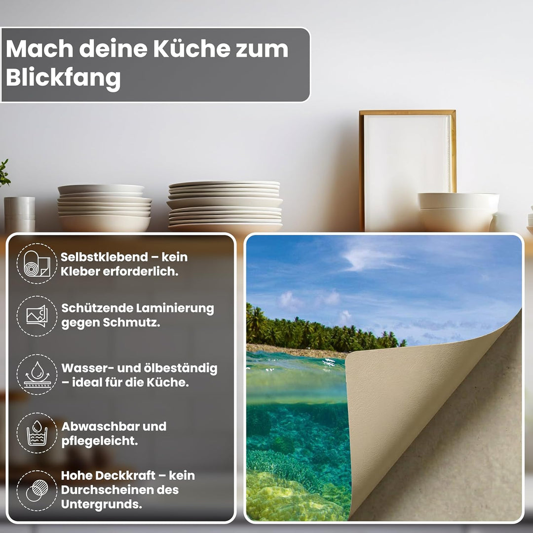 DIMEX Küchenrückwand Folie selbstklebend KORALLENRIFF | Klebefolie - Dekofolie - Spritzschutz für Kü