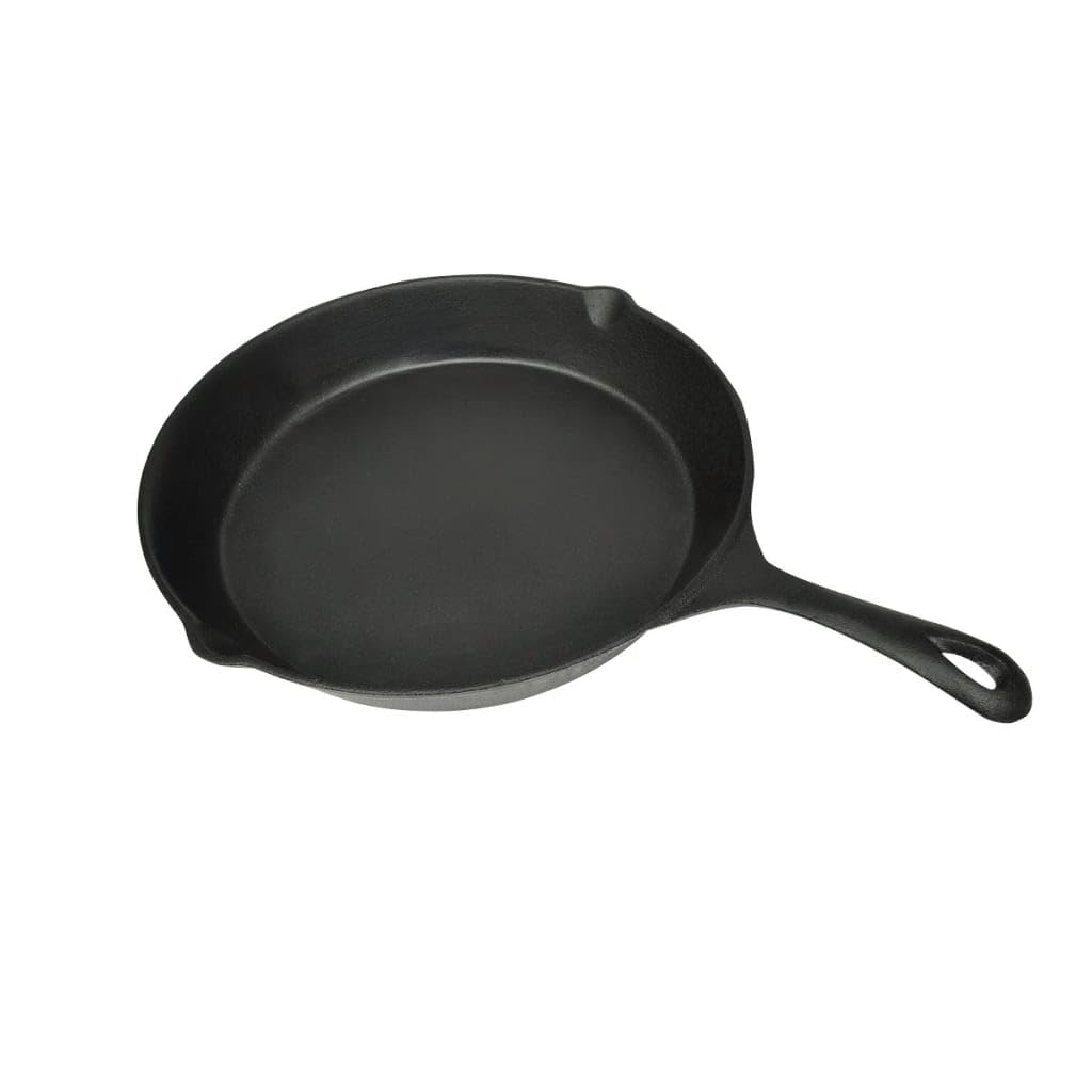 Gusseisen Grillpfanne 30 cm rund für Induktion, Backofen, BBQ, Camping, vielseitige Plancha Wendegri