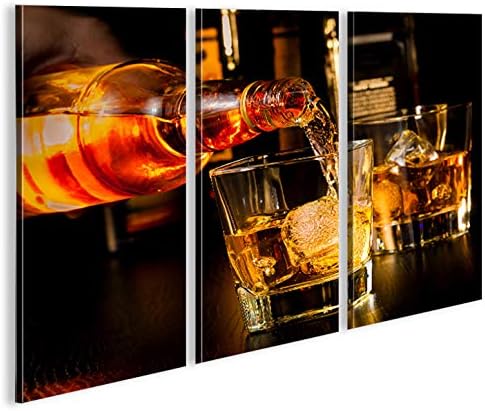 islandburner Bild Bilder auf Leinwand Bar Drinks Bartender Whiskey 3p XXL Poster Leinwandbild Wandbi