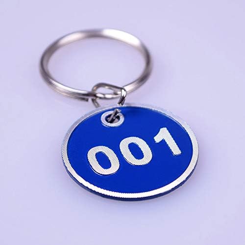 Aluminum Alloy Metal Key Tag Set, Number ID Tags Key Chain, Numbered Key Rings Gelb 1 to 100, Gelb 1