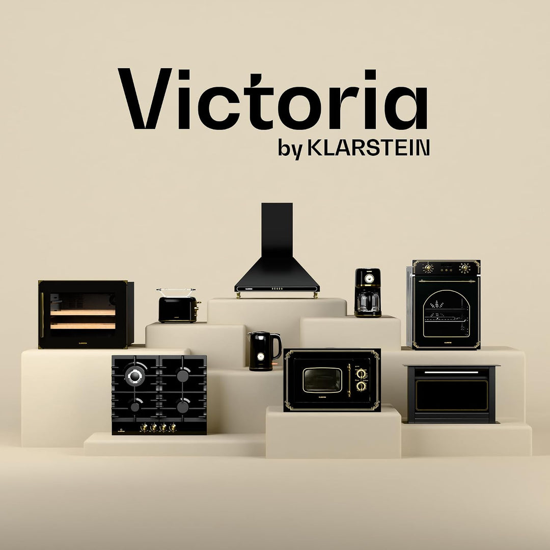 Klarstein Victoria 20 Einbau-Mikrowelle - Retro, 20 L, 800 W Mikrowellen-/1000 W Grillleistung, 3 Ko