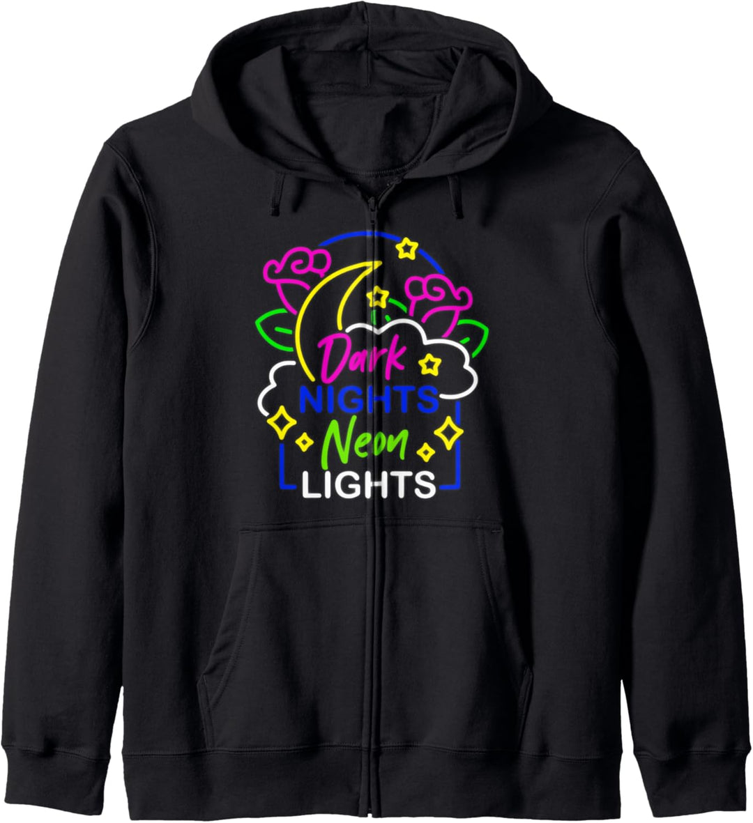 Dark Nights Neon Lights Gothic Occult Grunge 90s Kapuzenjacke