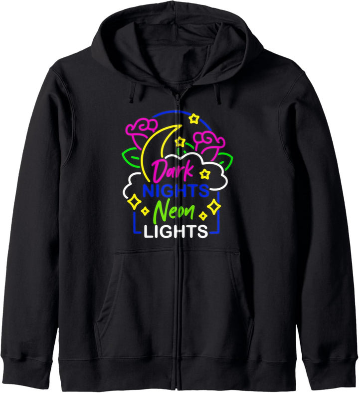 Dark Nights Neon Lights Gothic Occult Grunge 90s Kapuzenjacke