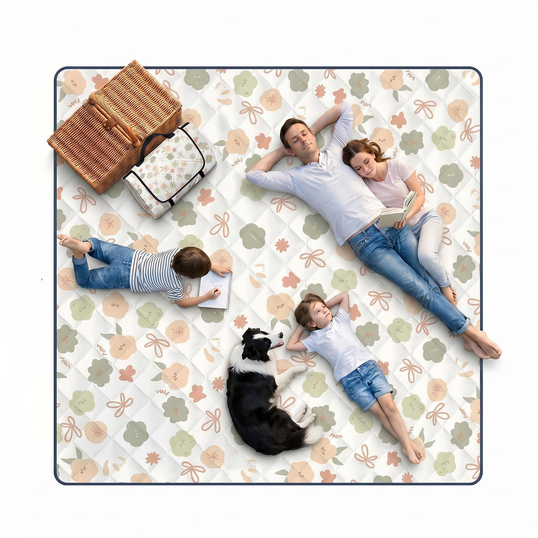 Picknickdecke Wasserdicht, Pikncik Decke Gross, Picknickdecke 200x200cm, Faltbar Leicht Tragbar Outd
