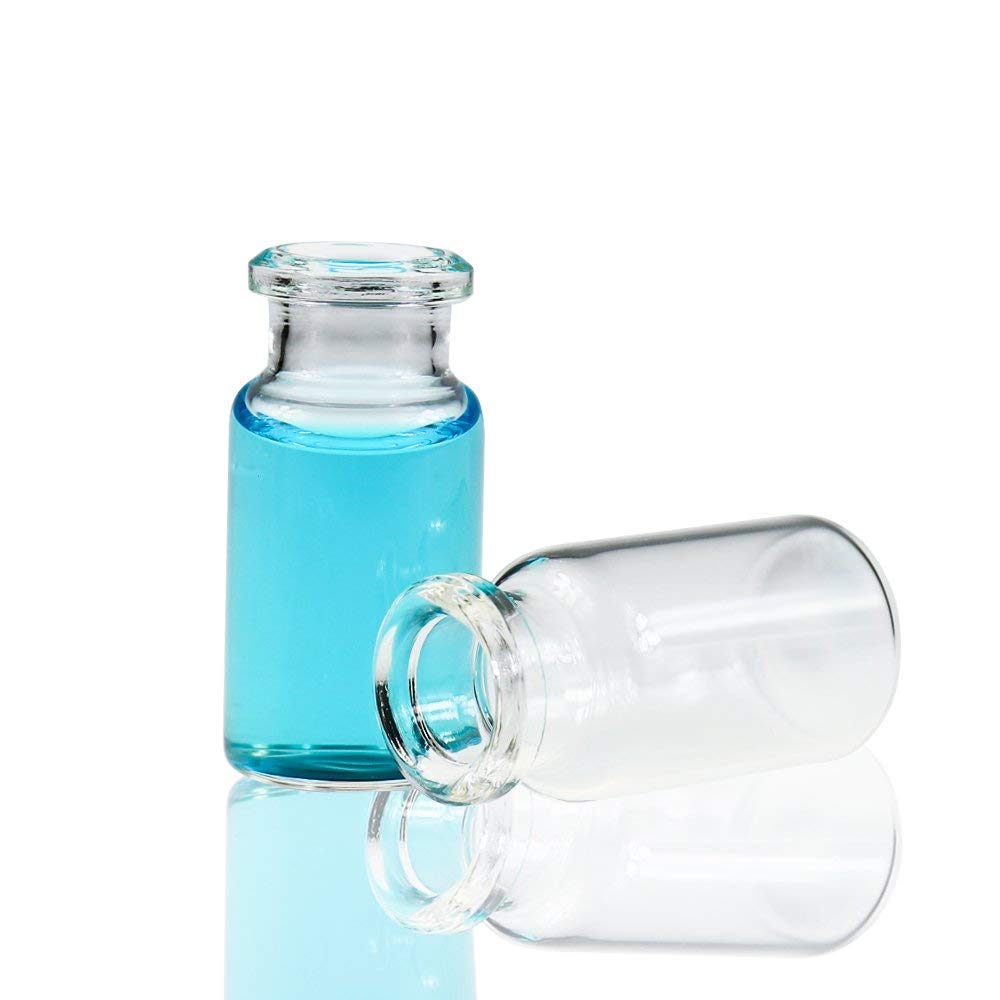 100 Stück 10mL Glasfläschchen, Klarglas-Kopfraum-Fläschchen, 20mm HPLC-Fläschchen Borosilikatglas-St