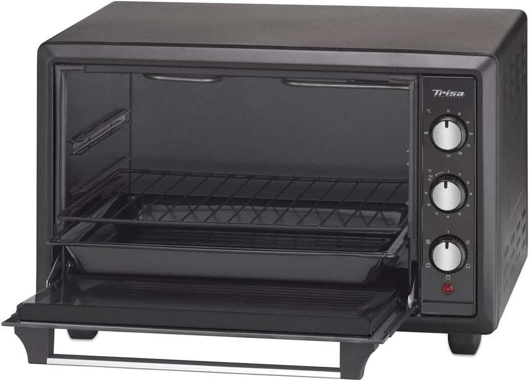 Trisa Mini Backofen 28L "Forno Gusto" mit Umluft, Ober- und Unterhitze, 30°C-250°C, Stay-On-Funktion