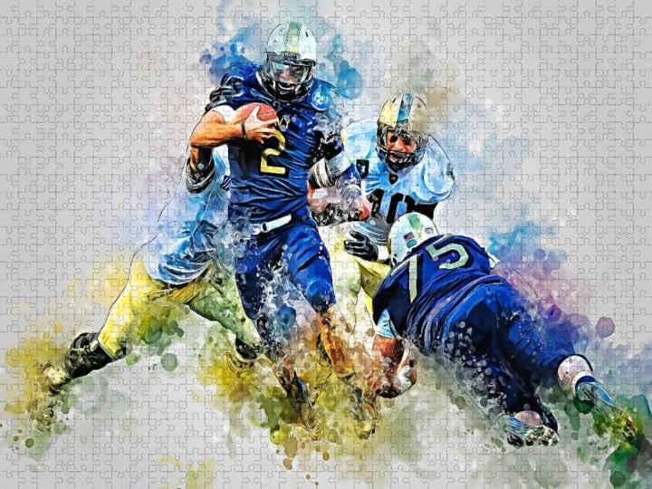 CALVENDO Puzzle American Football extrem 1000 Teile Lege-Grösse 64 x 48 cm Foto-Puzzle Bild von Pete