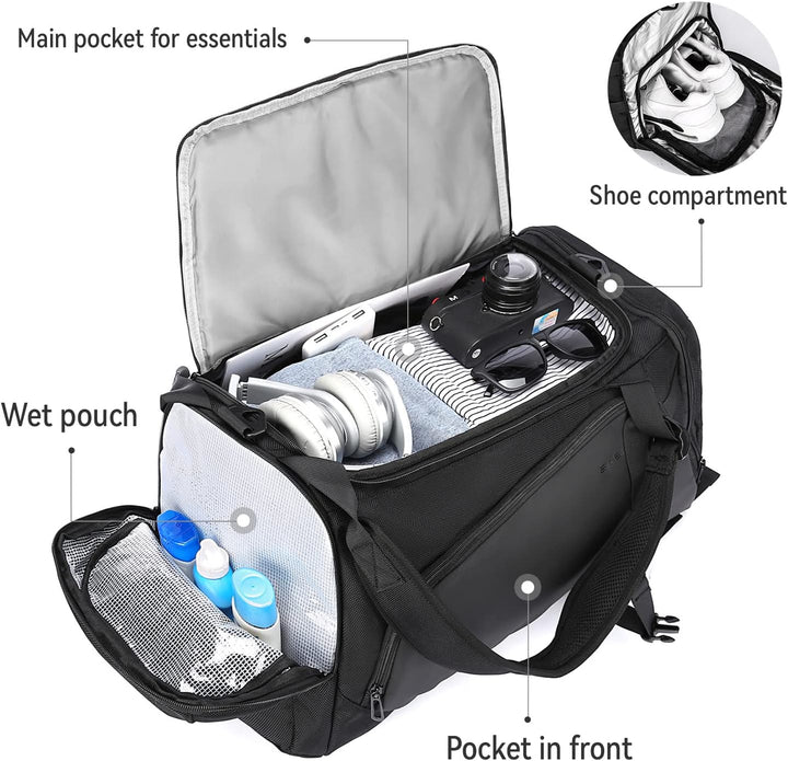 Sport Gym Bag Men,Sport Duffel Bag with Shoes Compartment and Wet Pocket Travel Duffel Bag Lightweig