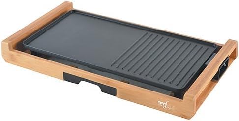 Melchioni Grill Elektrischer Grill, Bambus, Schwarz, Einheitsgrösse