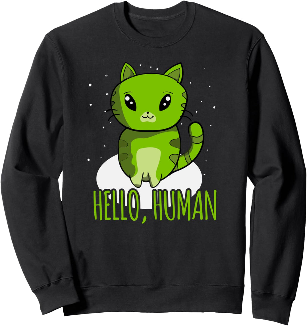 Kawaii Cat, Alien Katzen Design, Japanisches Anime Motiv Sweatshirt