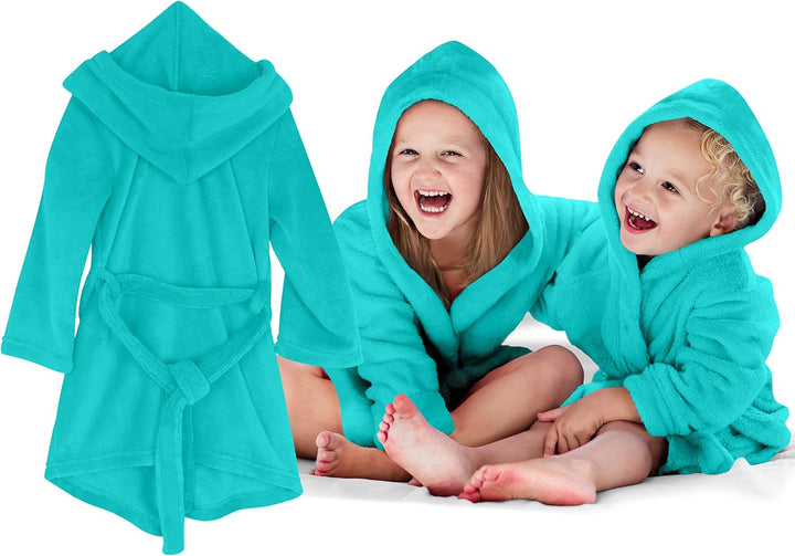 Kinder Bademantel - Kuschelfleece für Jungen u Mädchen 1522.2202, 3-5 Jahre, beere 9-11 Jahre Türkis