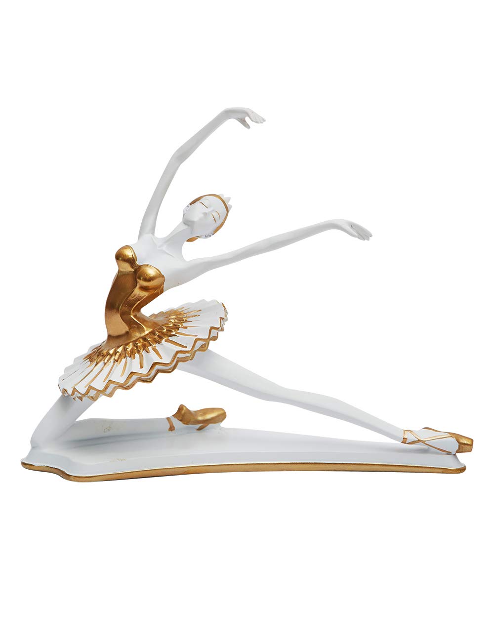 HAUCOZE Ballerina Figur Statue Frau Skulptur Modern Dekor Wohnzimmer Kunst Arts Polyresin Geschenk 2