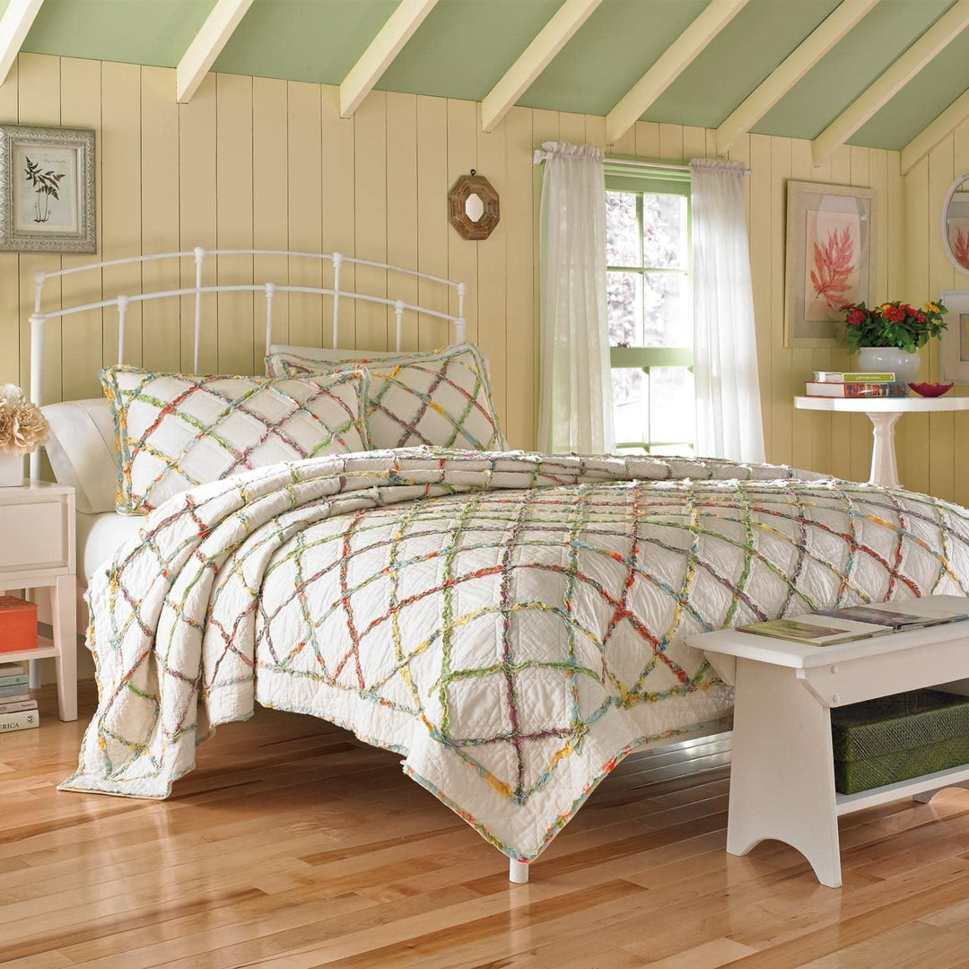 Laura Ashley | Ruffle Garden Collection 100% Baumwolle, ultraweicher Standard-Kissenbezug mit Hotelv