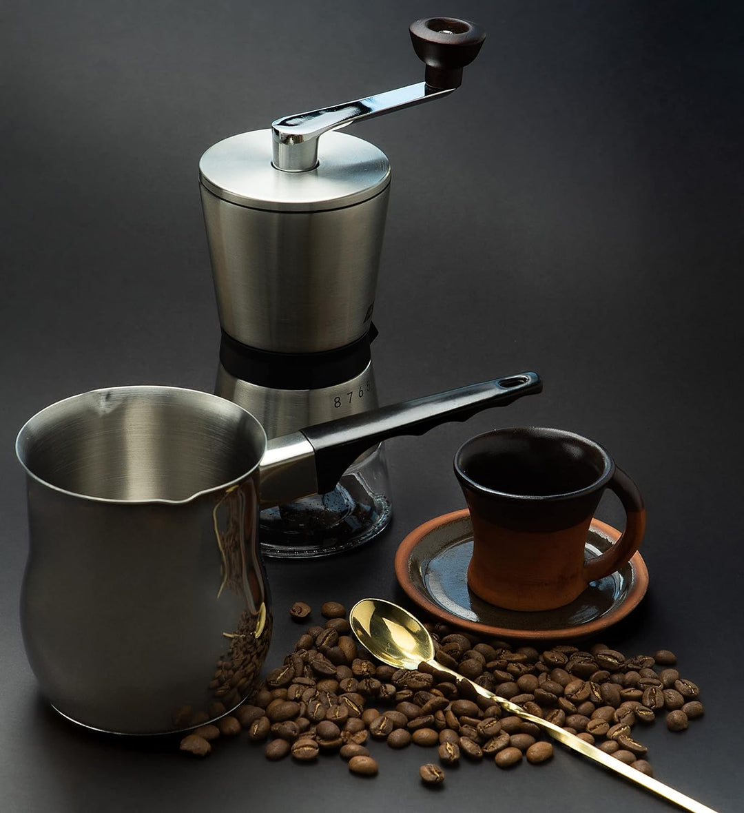 Fiesta Plus Türkische Kaffeekanne für Induktion aus Edelstahl 750 ml Jazwa Ibrik Türkische Kaffeekan