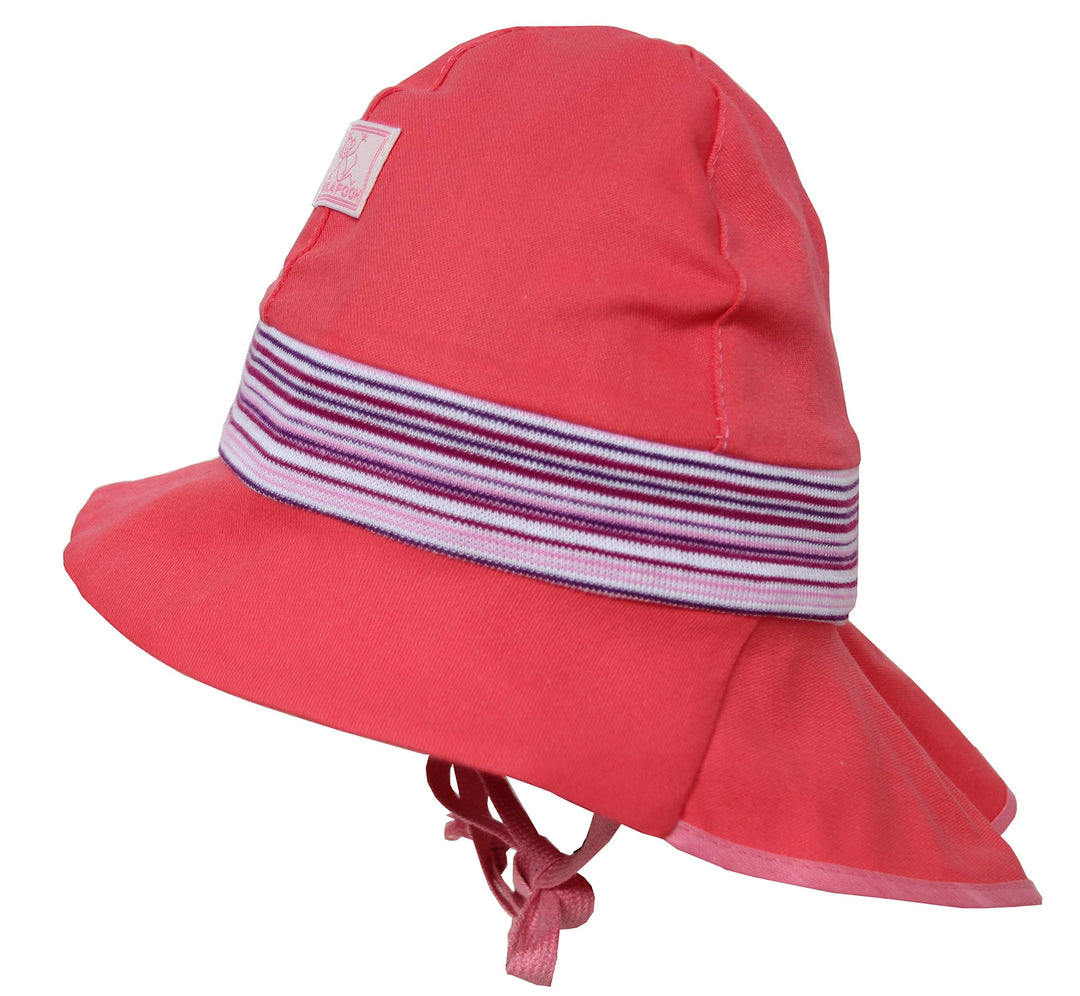 PICKAPOOH Baby/Kinder Sonnenmütze/Sonnenhut Feuerwehr Bio-Baumwolle, Cayenne feine Ringel, Gr. 44