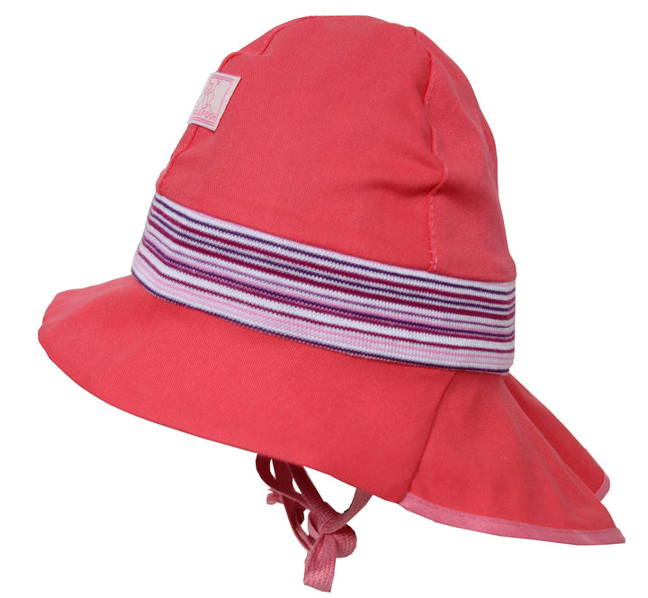 PICKAPOOH Baby/Kinder Sonnenmütze/Sonnenhut Feuerwehr Bio-Baumwolle, Cayenne feine Ringel, Gr. 44