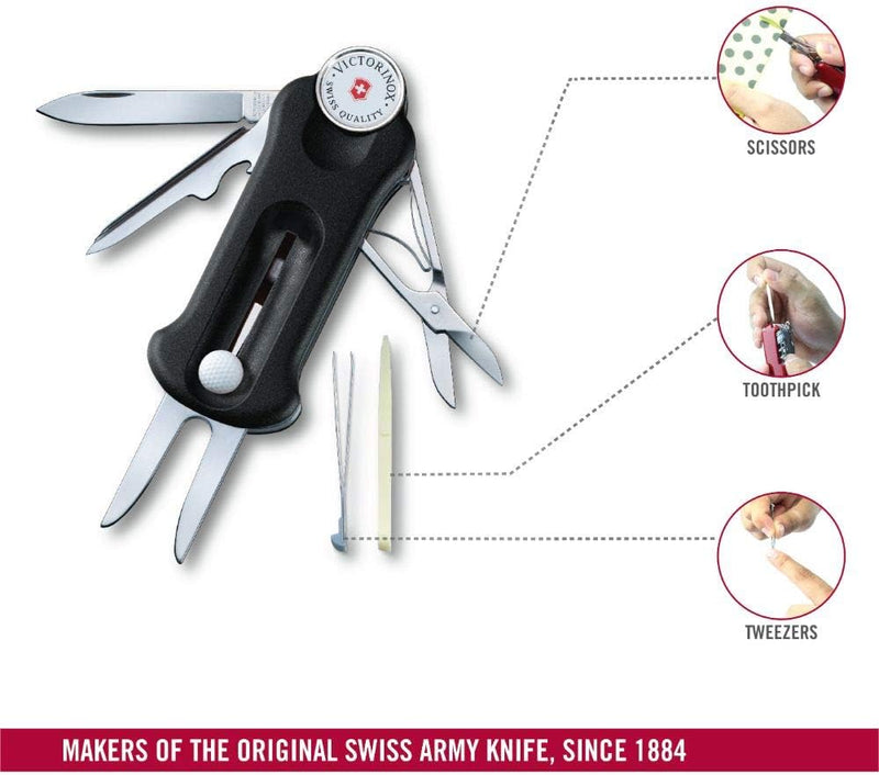 Victorinox, Schweizer Taschenmesser, Golf Tool, Multitool, Outdoor, 10 Funktionen, Klinge, gross, Re