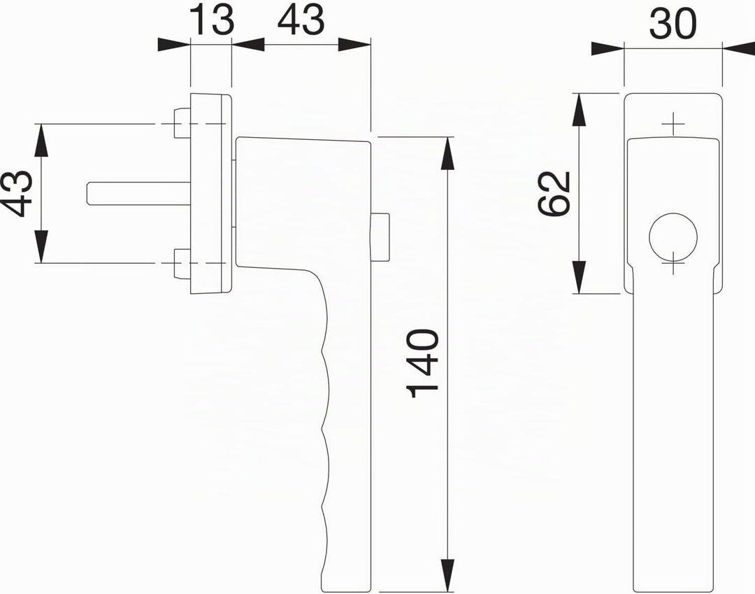 HOPPE 3937448 Fenstergriff Toulon Sperrknopf mit VK, Silber Eloxiert