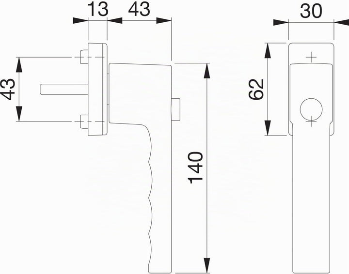 HOPPE 3937448 Fenstergriff Toulon Sperrknopf mit VK, Silber Eloxiert