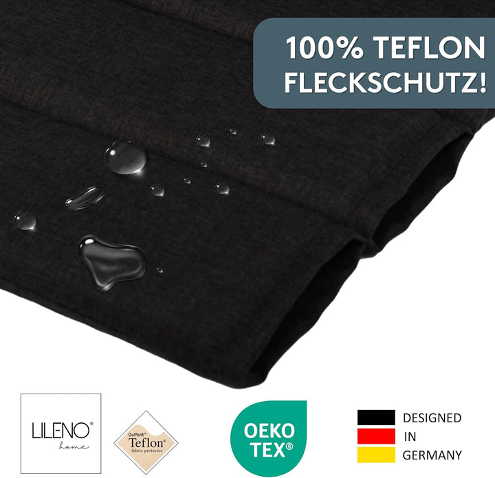 LILENO HOME Gartenstuhl Auflagen als [2er Set - Hochlehner] in Anthrazit - Bequeme Liegen als Sitzau