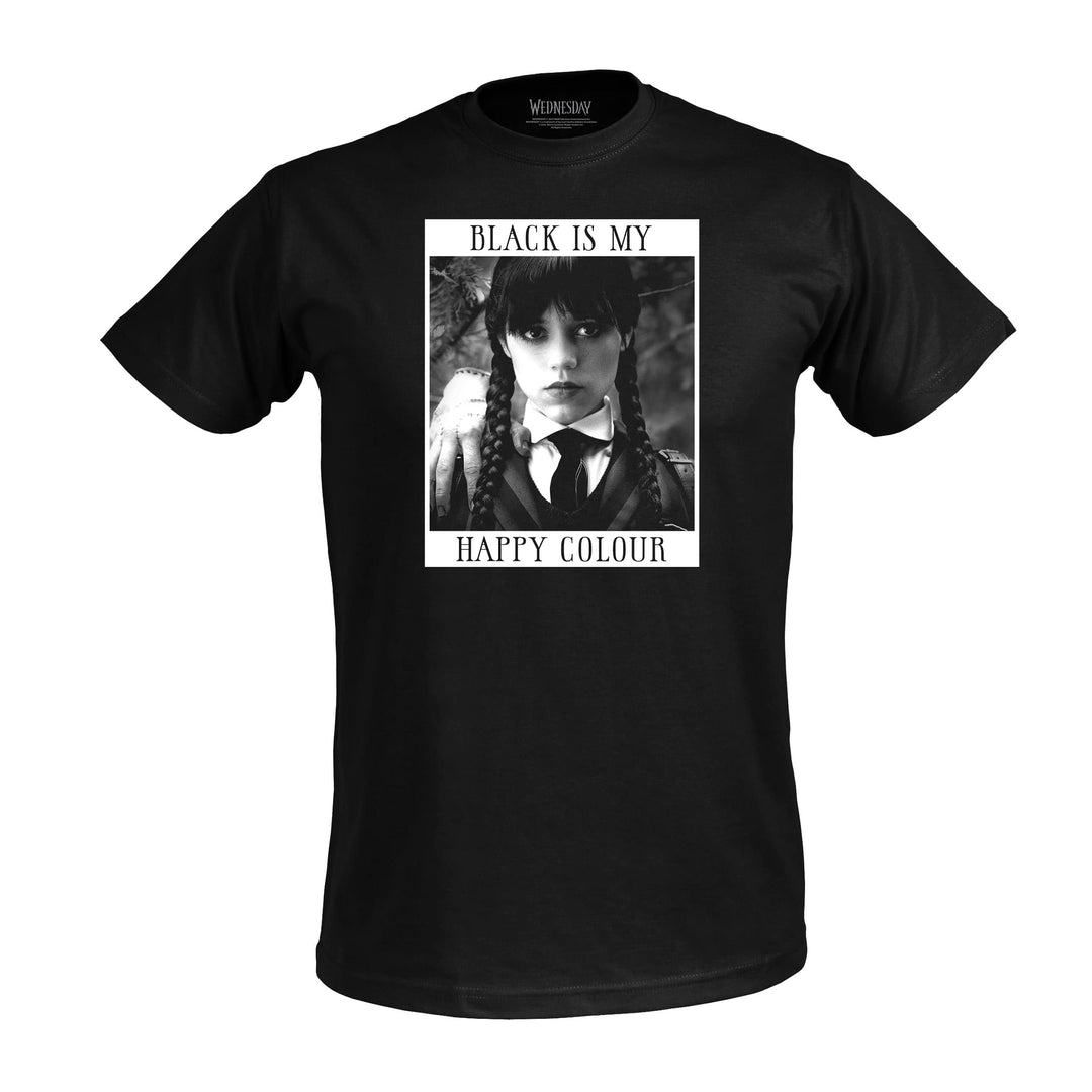 Elbenwald Wednesday T-Shirt mit verschiedenen Motiven für Herren Damen Unisex Baumwolle schwarz XS B