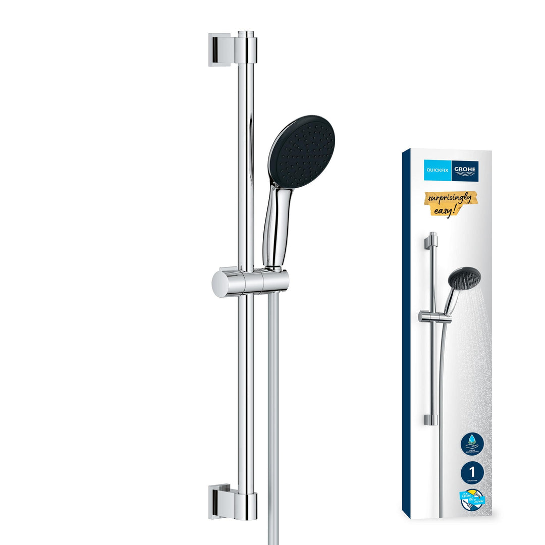 GROHE Vitalio 110, Duschset wassersparend, 8l pro Min (Brausestangenset mit: Duschkopf 1 Strahlart,