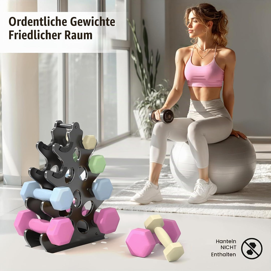 Hantelständer Hantelablage Metall Hantel ständer Kurzhantelständer Dumbbell rack 4-Unten, 4-Unten