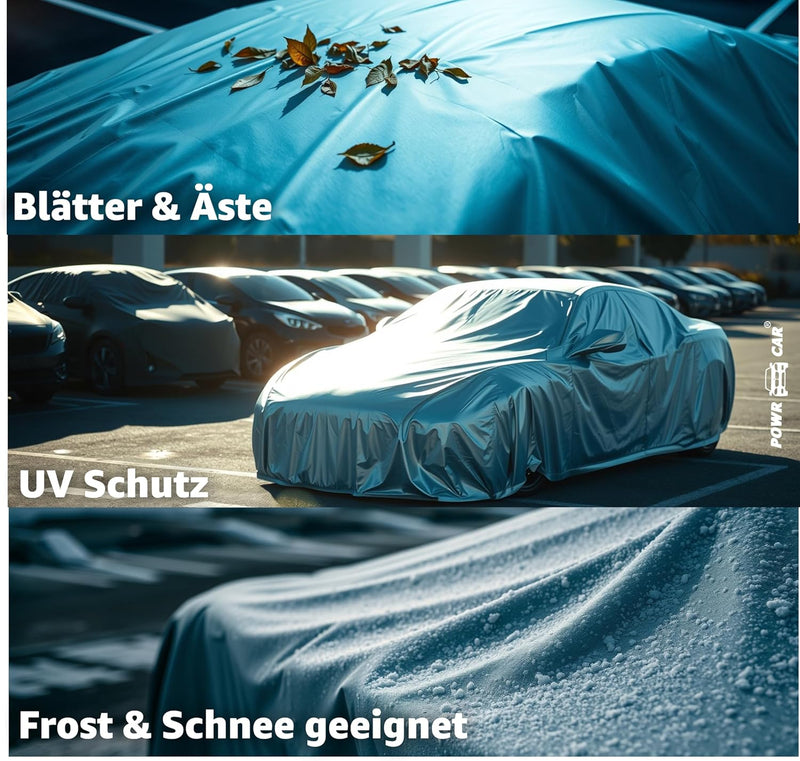 Universale Autoschutzhülle - Autoabdeckung - wasserdichte Autoplane für PKW/KFZ – Car Cover in Silbe