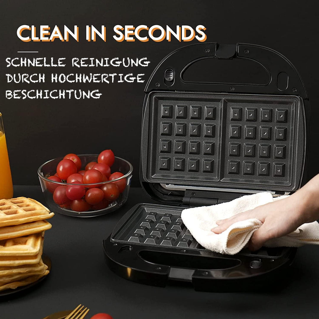 Sandwich Maker, Waffle Maker, 3-in-1 Panini Toaster 750W mit abnehmbaren Antihaftplatten, LED-Anzeig