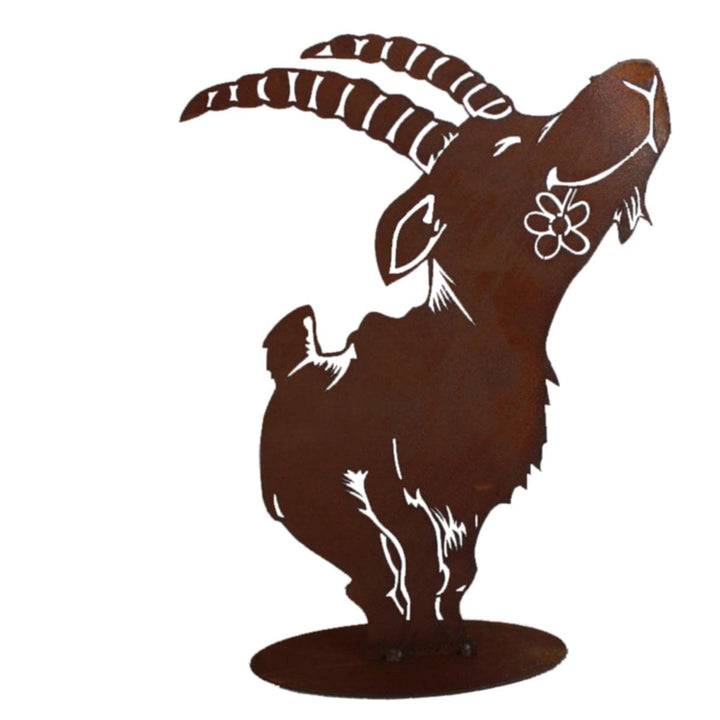 Ferrum Art Design Steinbock auf Platte Rostfigur M ca. 39 cm H