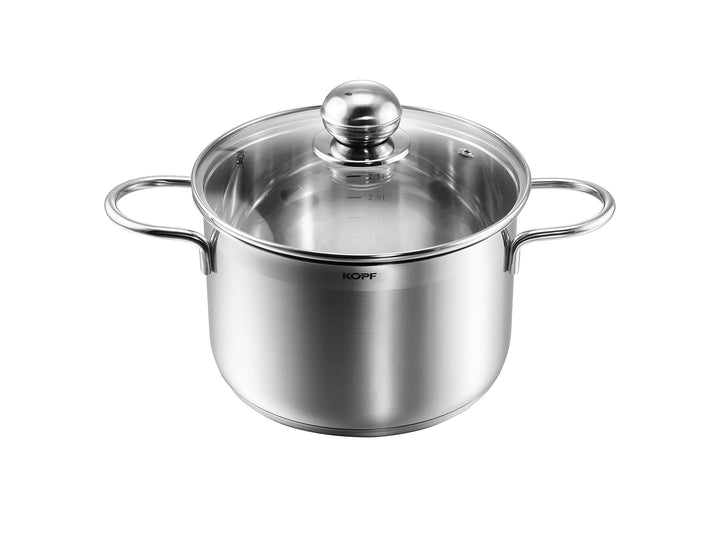 Kopf Induktion Kochtopf Josie, Ø 20 cm, Höhe 13 cm, 3,5 Liter, Edelstahl Fleischtopf 20 cm, Fleischt