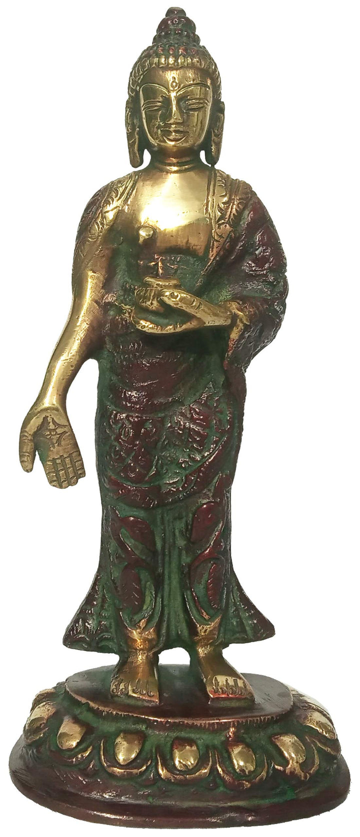 Purpledip Brass Idol 12159 Sammlerstück-Statue, stehend, Rotgold-Finish