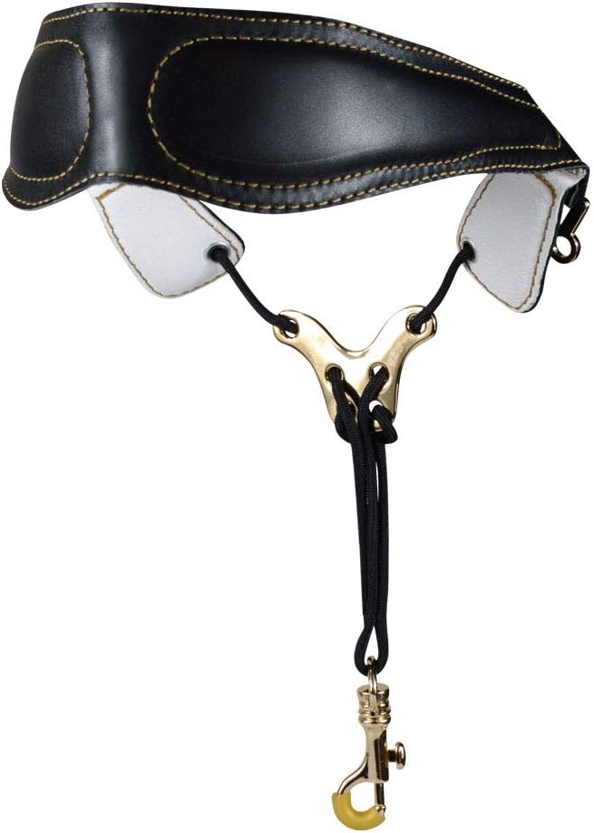 adorence Premium Saxophon Gurt (handgefertigt mit echtem Leder, atmungsaktivem Polster und Metallhak
