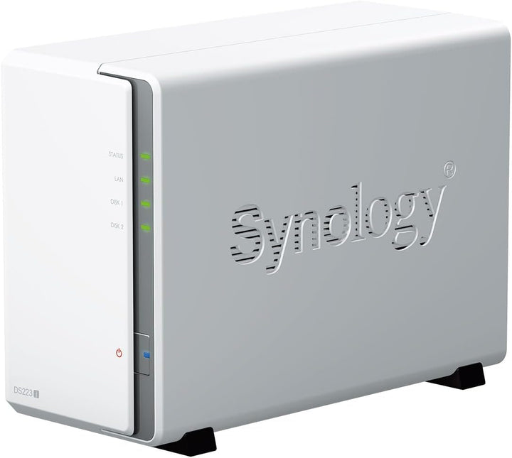Synology DS223J 8 TB 2 Bay NAS-Lösung installiert mit 2 x 4 TB Western Digital Red Plus Laufwerken W