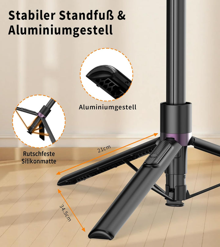 TONEOF 173cm Magnetisches Selfie Stick Stativ, Stark Magnetischer Aluminium Halter für Magsafe, 360°