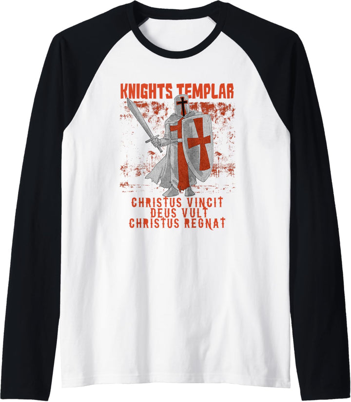 Herren Deus Vult Gott Will Es Templer Ritter Kreuzzug Mittelalter Raglan