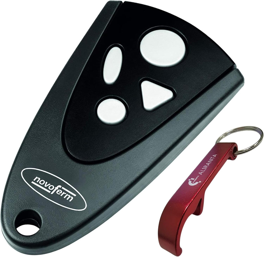 Novoferm Handsender Mini Novotron 504 – 4-Kanal Sender (433 MHz) mit KeeLoq Wechselcode – Kompatibel