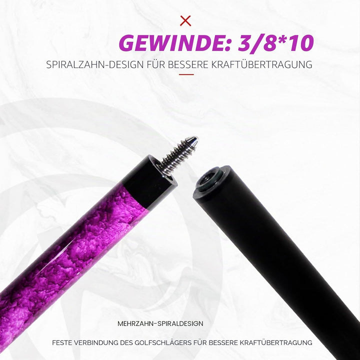 OKHEALING Billardqueue Carbon T700 Kohlefaser 142 cm XTC 12 mm Spitze Billardzubehör 1/2 Gelenk, han