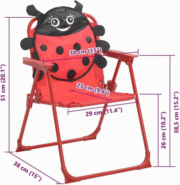 vidaXL Kinder Sitzgruppe Sitzgarnitur Gartenmöbel Tisch 2 Stühle Sonnenschirm Rot, Rot