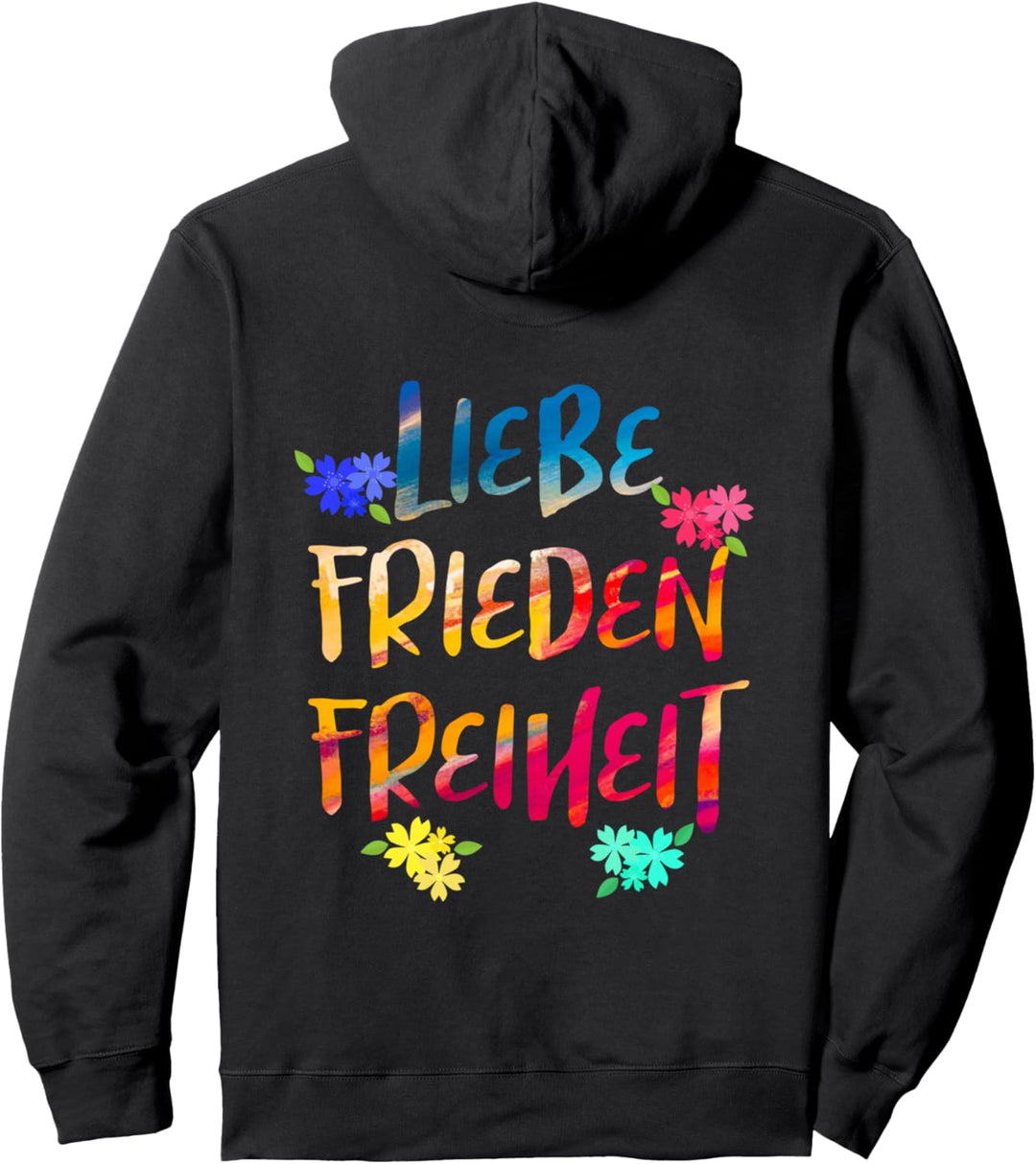 Flower Power Zeichen Retro 60er 70er Liebe Freiden Freiheit Pullover Hoodie