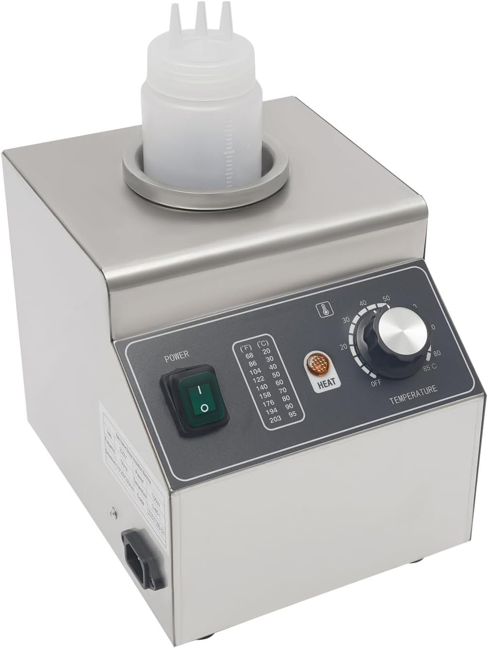 Sossenwärmer Saucenwärmer, 1x Quetschflaschen Edelstahl warmhalten 30-85 °C 80 W, Saucenspender Sauc