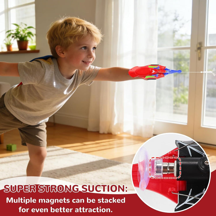 Spid-ER-Web Shooter-9.4ft in automatische Seil Launcher mit USB-Ladung-Launcher Handschuhe,Elektrisc