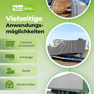 LKW Plane 700 g (5,00 m x 2,50 m, Dunkelgrau) PVC Plane, Abdeckplane Meterware, sehr robust, beidsei