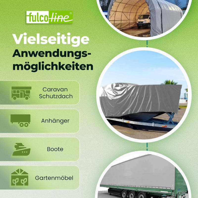 LKW Plane 700 g (8,00 m x 2,50 m, Dunkelgrau) PVC Plane, Abdeckplane Meterware, sehr robust, hochwer