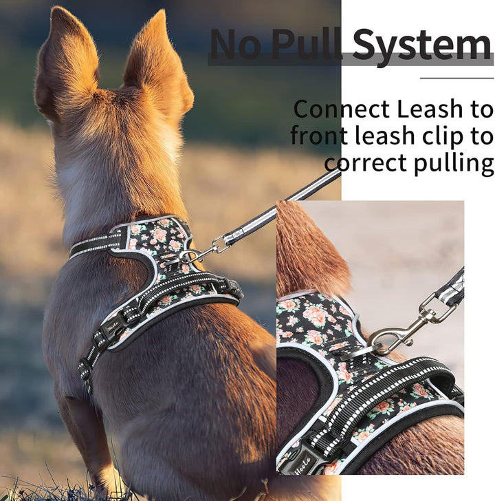 HEELE Hundegeschirr, No-Pull Hundegeschirr, Brustgeschirr für Mittelgrosse Hunde, Weich Atmungsaktiv
