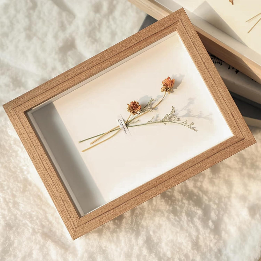 3D Bilderrahmen zum Befüllen Bilderrahmen Holz 13x18cm 2 Pack Dunkles Holz Fotorahmen aus Massivholz
