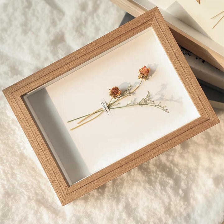 3D Bilderrahmen zum Befüllen Bilderrahmen Holz 13x18cm 2 Pack Dunkles Holz Fotorahmen aus Massivholz